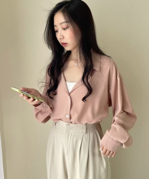 舒適日常 滑面料襯衫 / 超美新色登場 粉紫