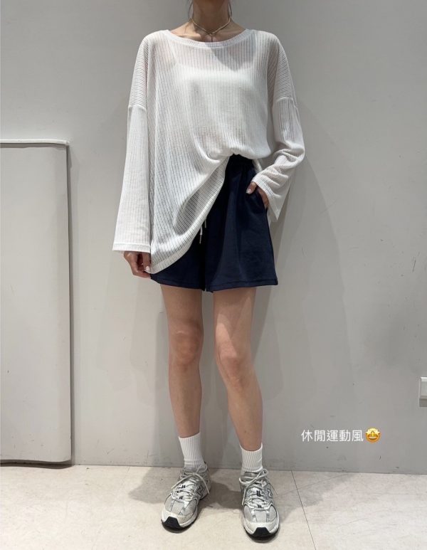 棉花糖柔軟觸感上衣 /  白