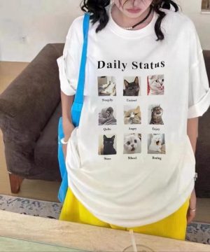 九宮格喵喵寬鬆tee