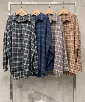 質感格紋刺繡磨毛襯 / 4色