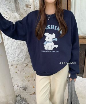 圍巾小狗加絨衛衣 / 5色