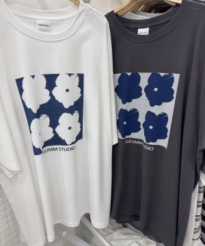 薄款花花寬鬆tee