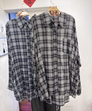 透氣格紋襯蓋屁屁 / 黑