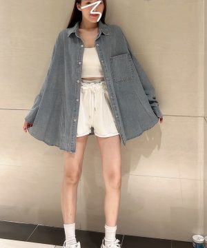薄薄水洗寬鬆襯衫