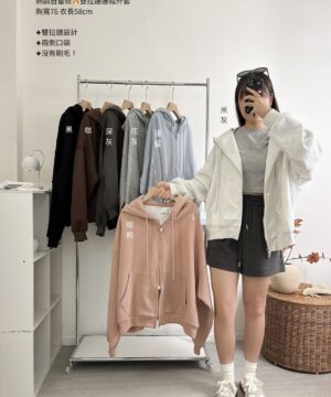 寬鬆雙拉鏈連帽外套 / 7色
